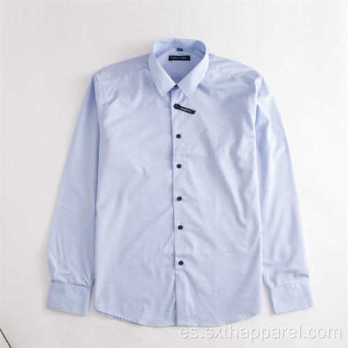 Camisa de oficina formal de negocios azul claro para hombre